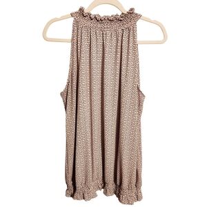 Adrianna Papell | Women's Sleeveless Pink Blouse w/ Black Polka Dots (Size XL)